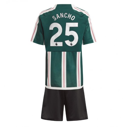 Maillot de foot Manchester United Jadon Sancho #25 Extérieur enfant 2023-24 Manches Courte (+ pantalon court)